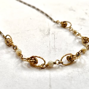 Gold link necklace Dainty Unique gold necklace twisted wire chain 1/20 12k GF