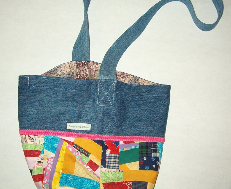 Boho Upcycled Blue Denim Jeans Crossbody Lined Bag Purse Tote - Etsy