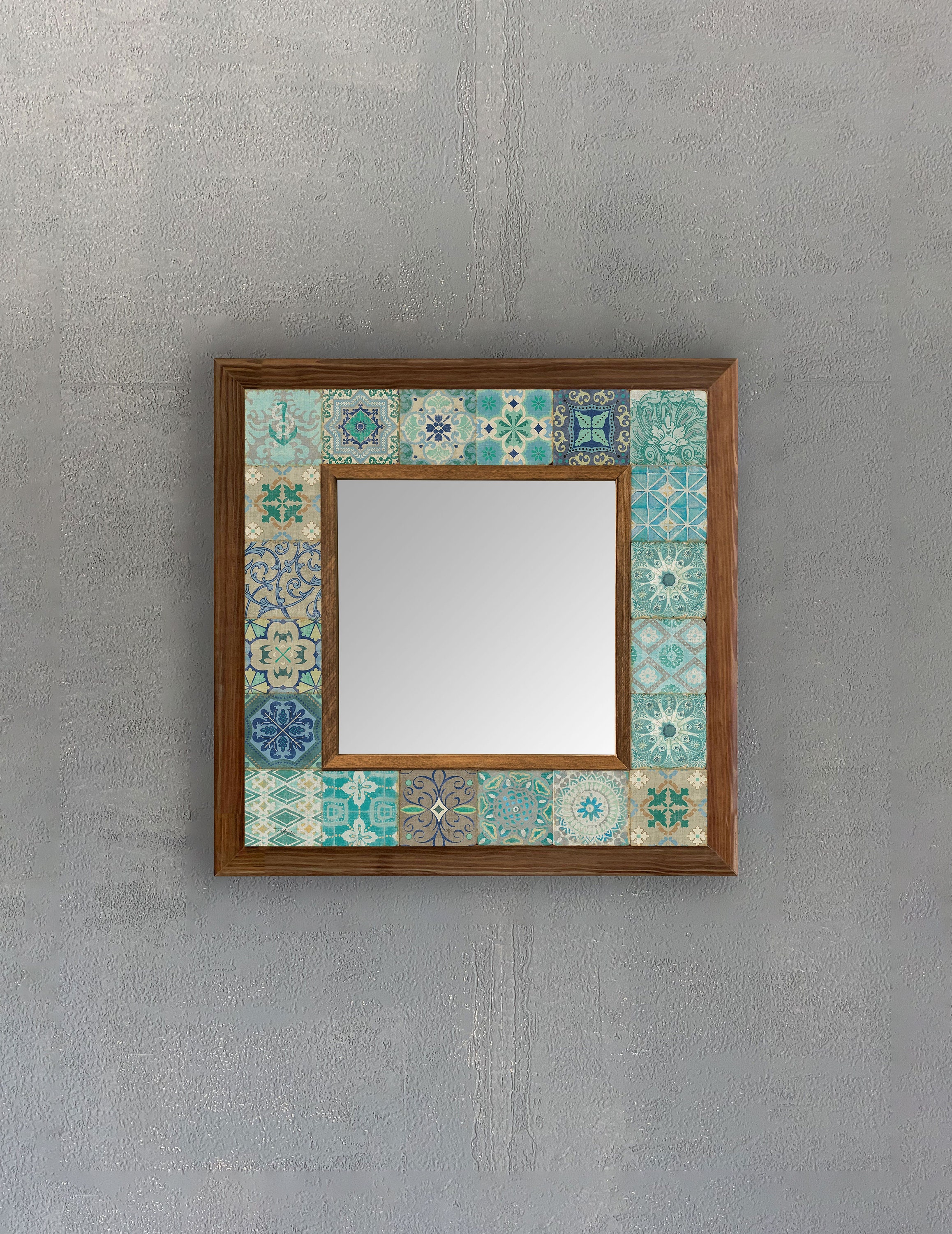 Handmade Ceramic Wall Mirror Design Tile Mirror Mosaic Tile Etsy