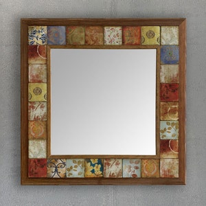 Square Gold Glass Mirror Tiles, Shisha Mirror for Art & Crafts