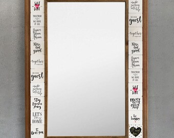 Espejo decorativo de pared de diseño elegante, espejo vintage hecho a mano, espejo de pared de cerámica hecho a mano, regalo de Navidad.