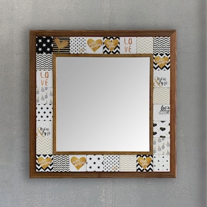 Mosaik-Wandkunst, Wanddekoration, Spiegel für Frau, besonderes Geschenk, Innendekoration, Hauptspiegel, Weihnachtsgeschenk, Fliesenspiegel, Spacial Geschenk
