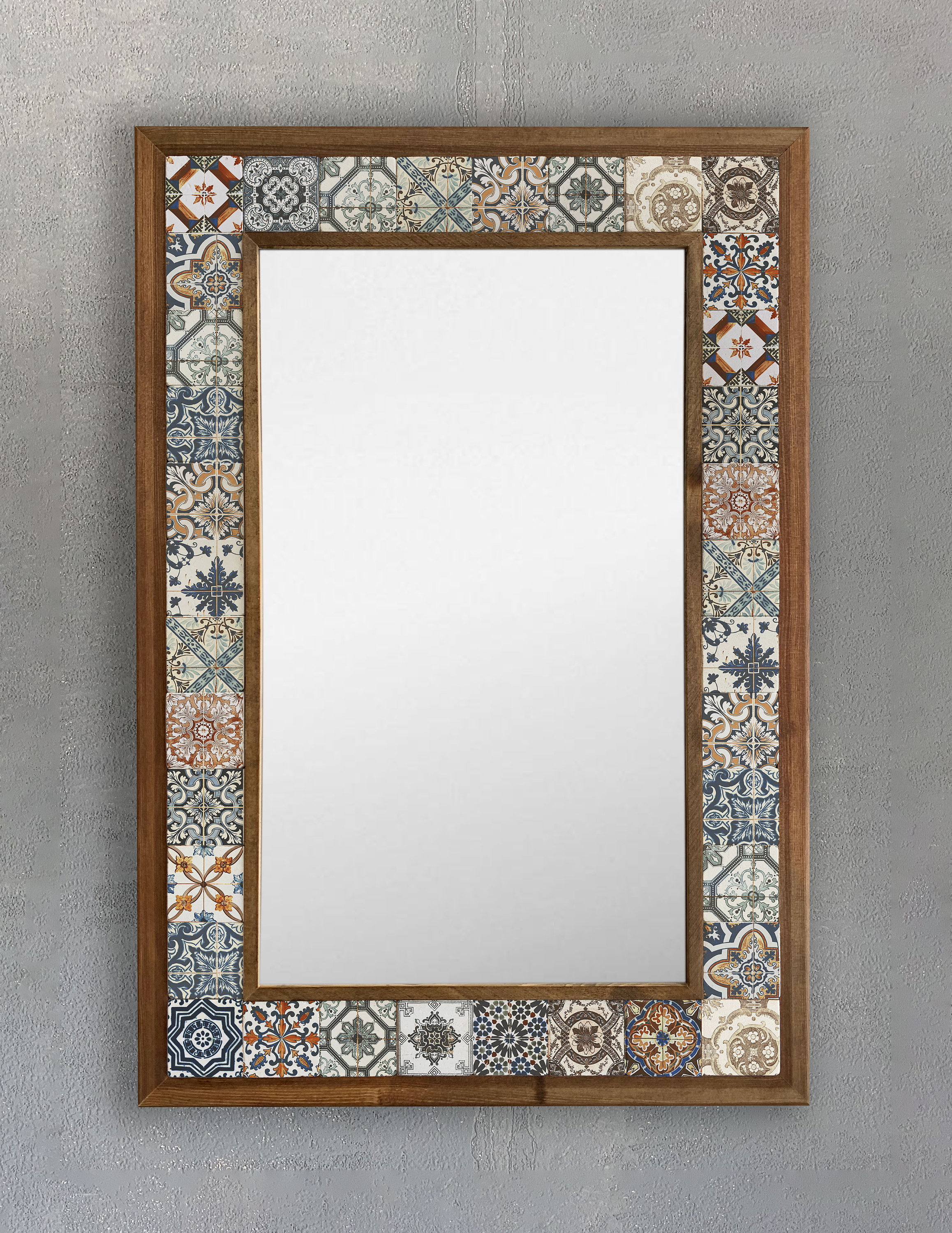 Handcrafted Vintage Wall Mirror Marble Tile Home Decor Etsy