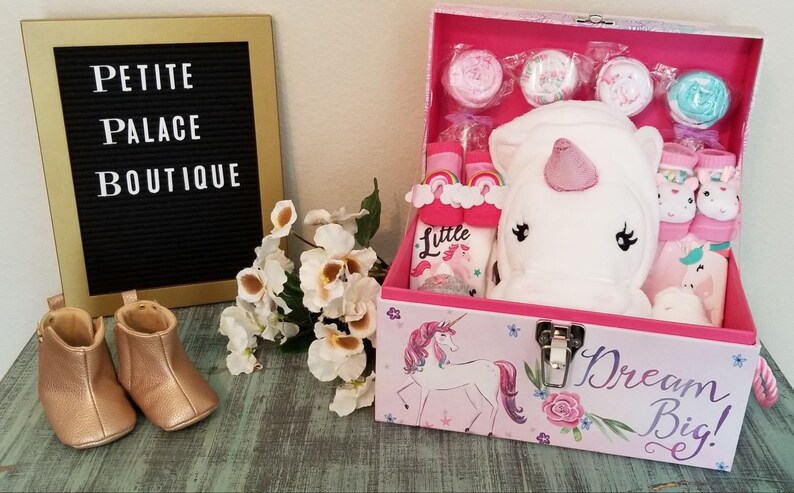 unicorn baby gift basket