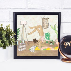 yoga poster, yoga studio decor, yoga print, gift for yogi, yogi girl art, yoga decor, spiritual art, feminist art, bohemian deco, fashion