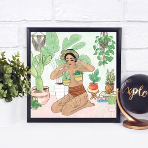 libra, Self Love Print, plant mom, feminist art, bohemian wall art, boho decor, boho art print, crazy plant lady, above bed art