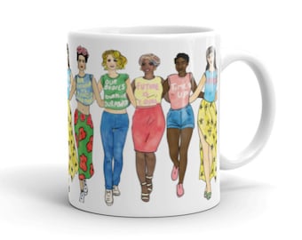 women united art print mug  artist mug feminist coffee coffee time personalised  mug feminist mug feminist gift womens rights girl power mug