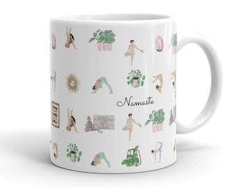 yoga mug, plant mom, yoga gift,  yoga teacher gift, meditation gift, inspirational mug,  yoga lover gift, breathe mug, yoga cup, namastetext