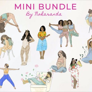 Mini Bundle with women designed by Noharanda, perfect for card deck making, books journals and more