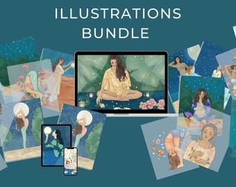 Digital mega bundle gorgeous hand drawn images by Noharanda