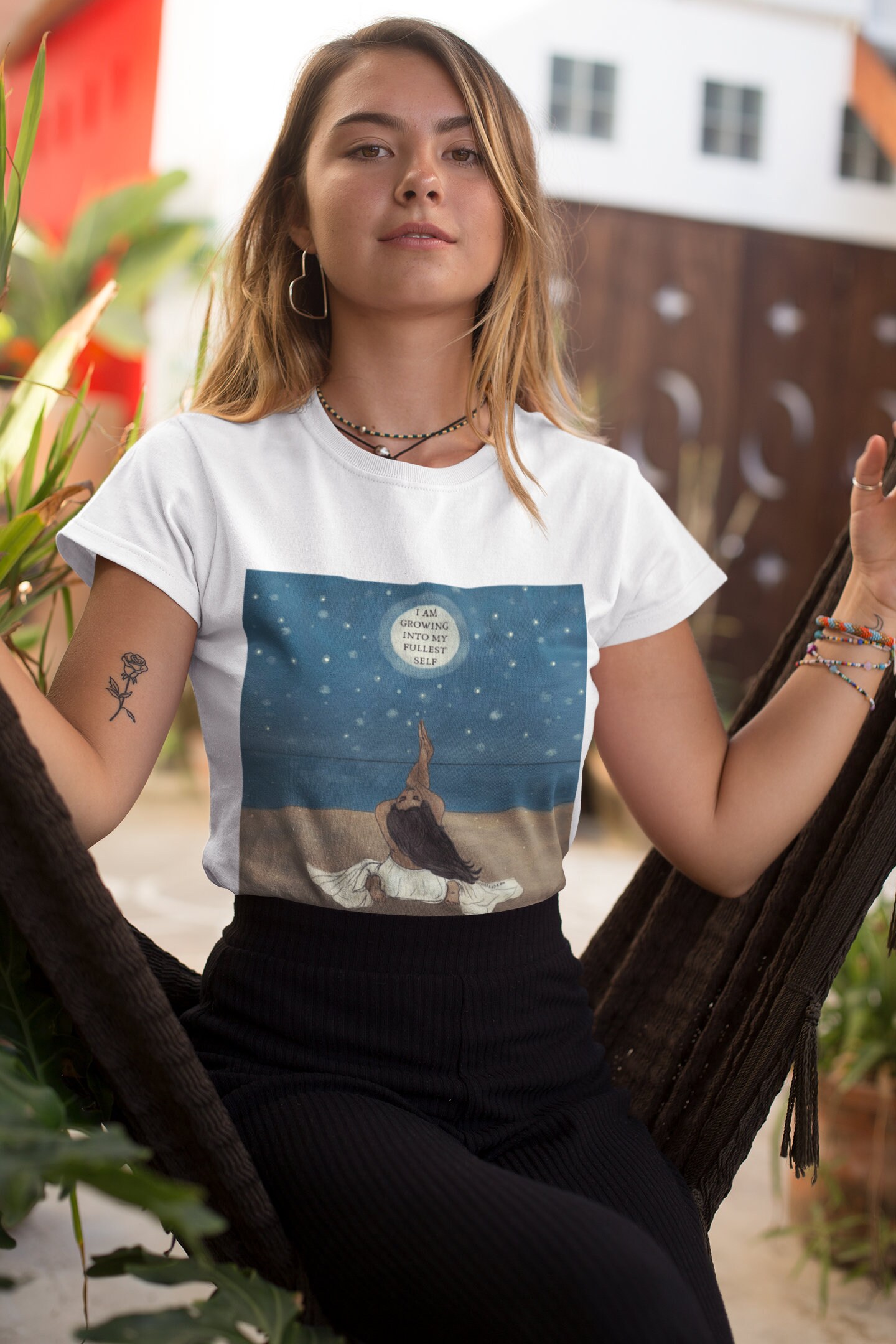 Image of Affirmation Shirt, Yoga Pose Tee, Quote Mother Earth, Noharanda, Spiritual Plant Mom, Vegan Shirt