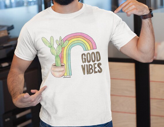 Vibes Shirt Cactus Shirt Vegan 