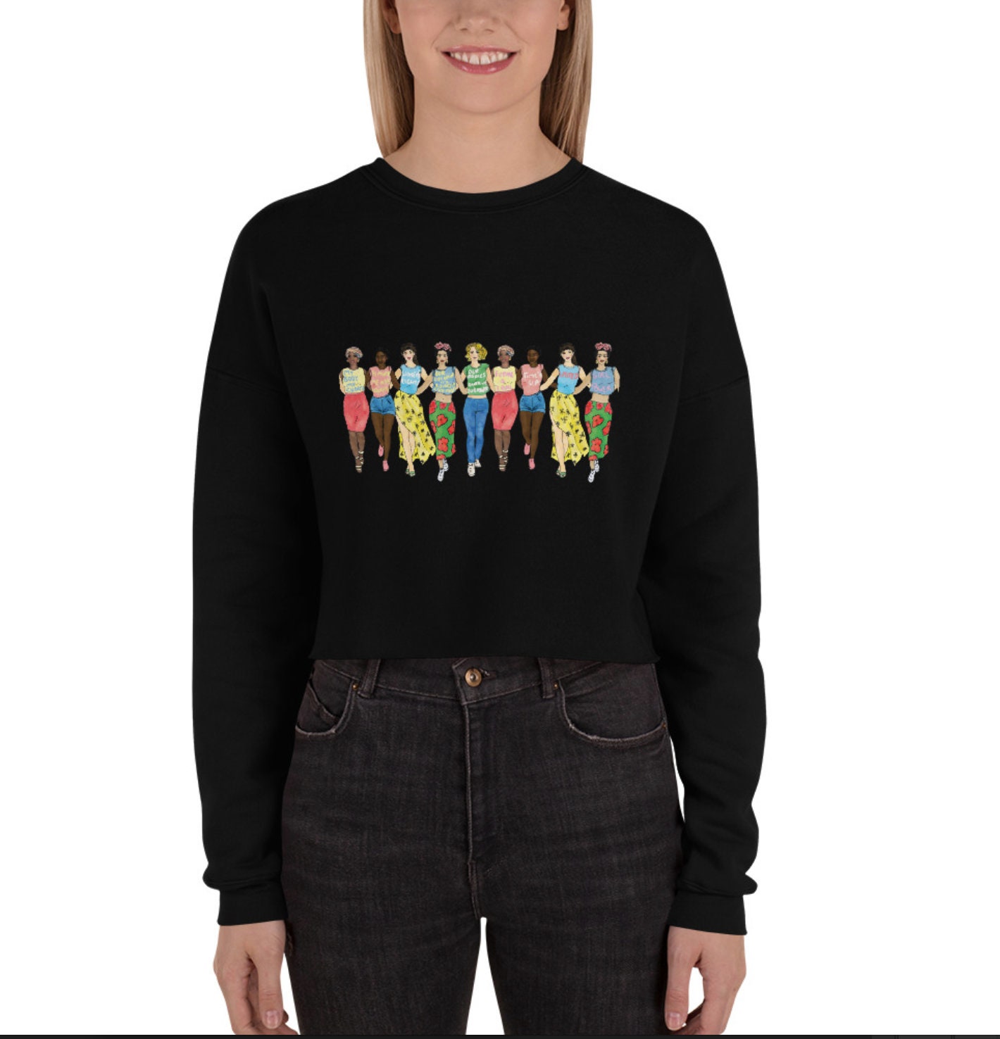 Image of The Future Is Female, Feminist Sweatshirt, Cropped Crop Sweater, Jumper, Feminism Sweatshirttext