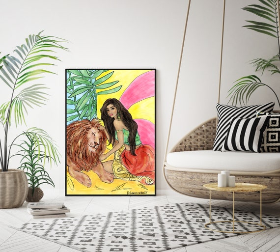 Fashion Wall Art Girl Power Lion King Feminism Wall Art Gift For Her Best Friend Birthday Gift Feminist Art Home Decor Gift For Her