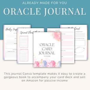 Diario di carte Oracle modificabile in Canva / Pacchetto modelli Canva / Modelli di pianificazione tarocchi / Uso commerciale
