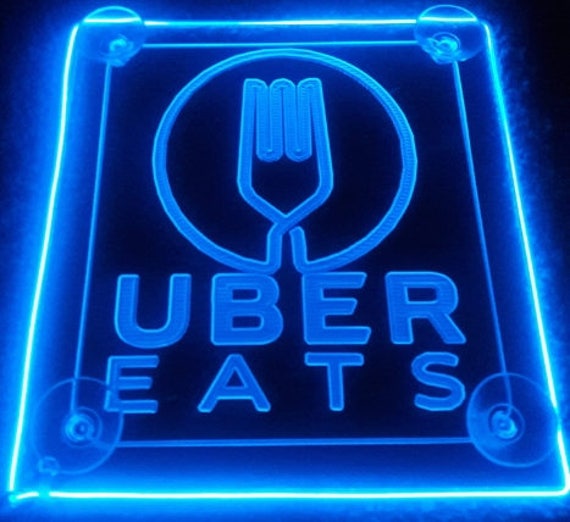 Uber EATS sign LED Car sign Acrylic engraving with AA Etsy