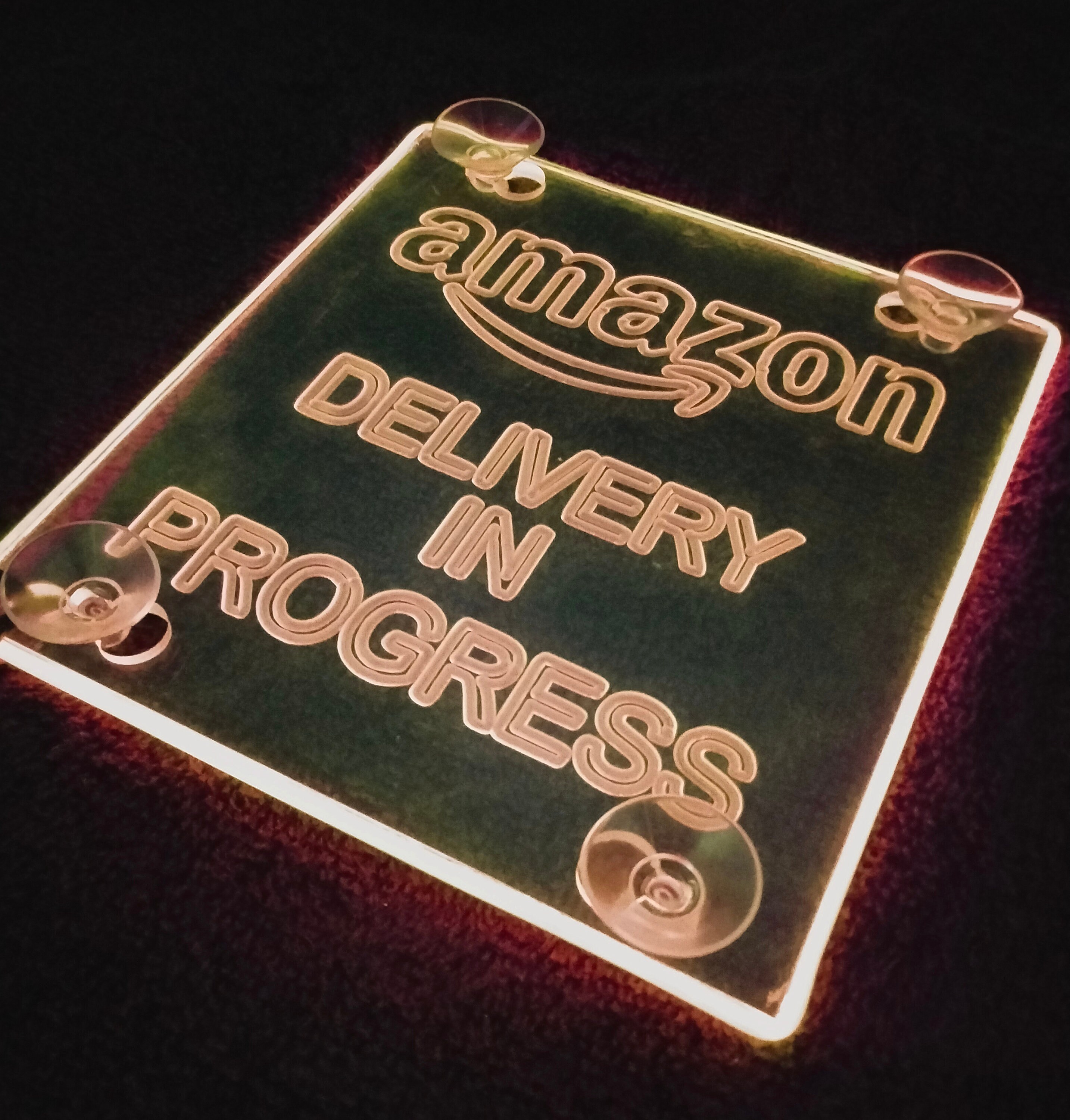 Amazon delivery in progress Car sign Acrylic engraving with Etsy