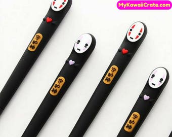 Spirited Away No Face Man Gel Pen ~ Kawaii Pen, Stationery, Planner Journal Diary Accessories, Rollerball, Miyazaki Hayao, Japanese Cartoon