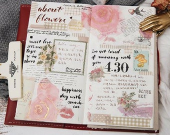 Creative Plants & Flowers Gilding Wide Washi Tape ~ Masking Tape, Cute Washitape, DIY Scrapbooking Floral Bouquet Plant Craft Tapes Supplies