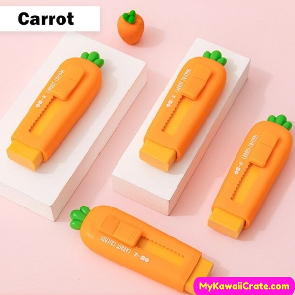 Kawaii Carrot Retractable Pencil Eraser ~ Cute Eraser, Rubber Erasers, Cute School Supplies, Drawing Writing Supply, Carrot Stationery