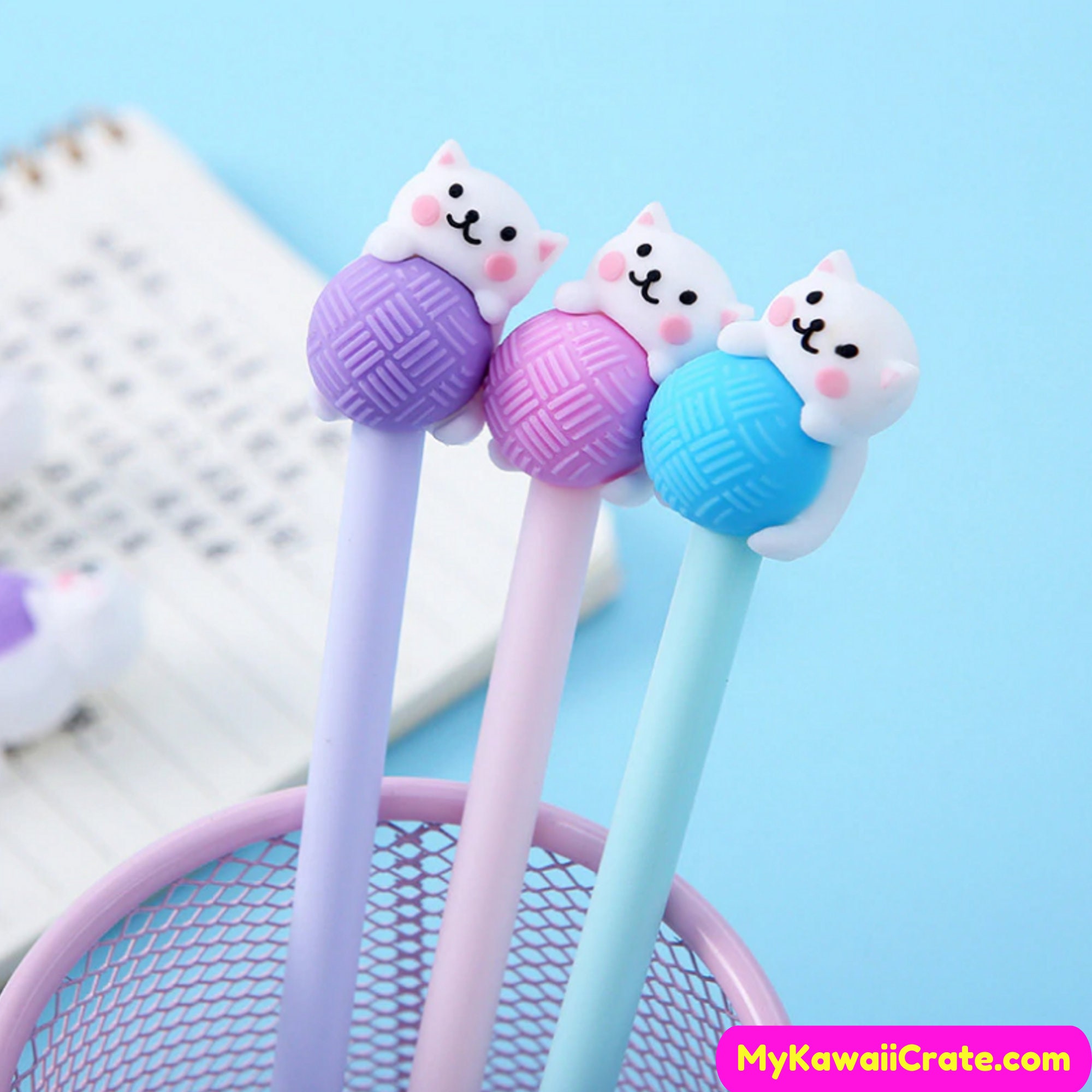 Cute Cat Face Pens | Cute Cat Pen | Cat Pen | Gel Pen | Gifts for Cat Lovers