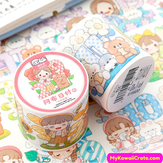 1 Set Hand Account Tape Cartoon Self Adhesive Washi DIY Sticker Paper Tape  for Home Beige Washi 