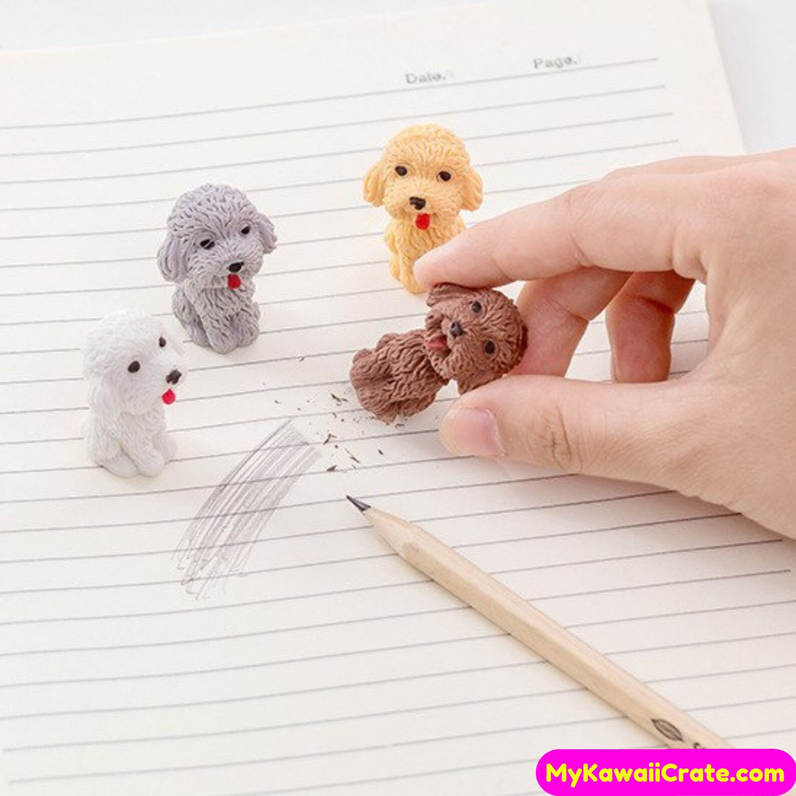 Cute Little Dog Topper Pencil Erasers Cute Kawaii Eraser Etsy