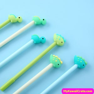 Kawaii Baby Dinosaur Gel Pens Set Cute Pens, Dinosaur Pen, Animal Stationery, Kids Pen School Supplies, Fun Writing Supplies, Student Gift image 4