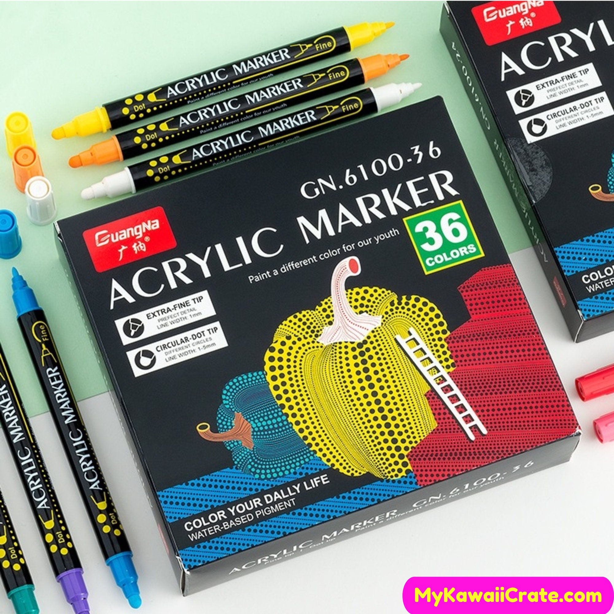 Dual Tip Acrylic Paint Pens 12/24/36 Colors Art Markers Premium