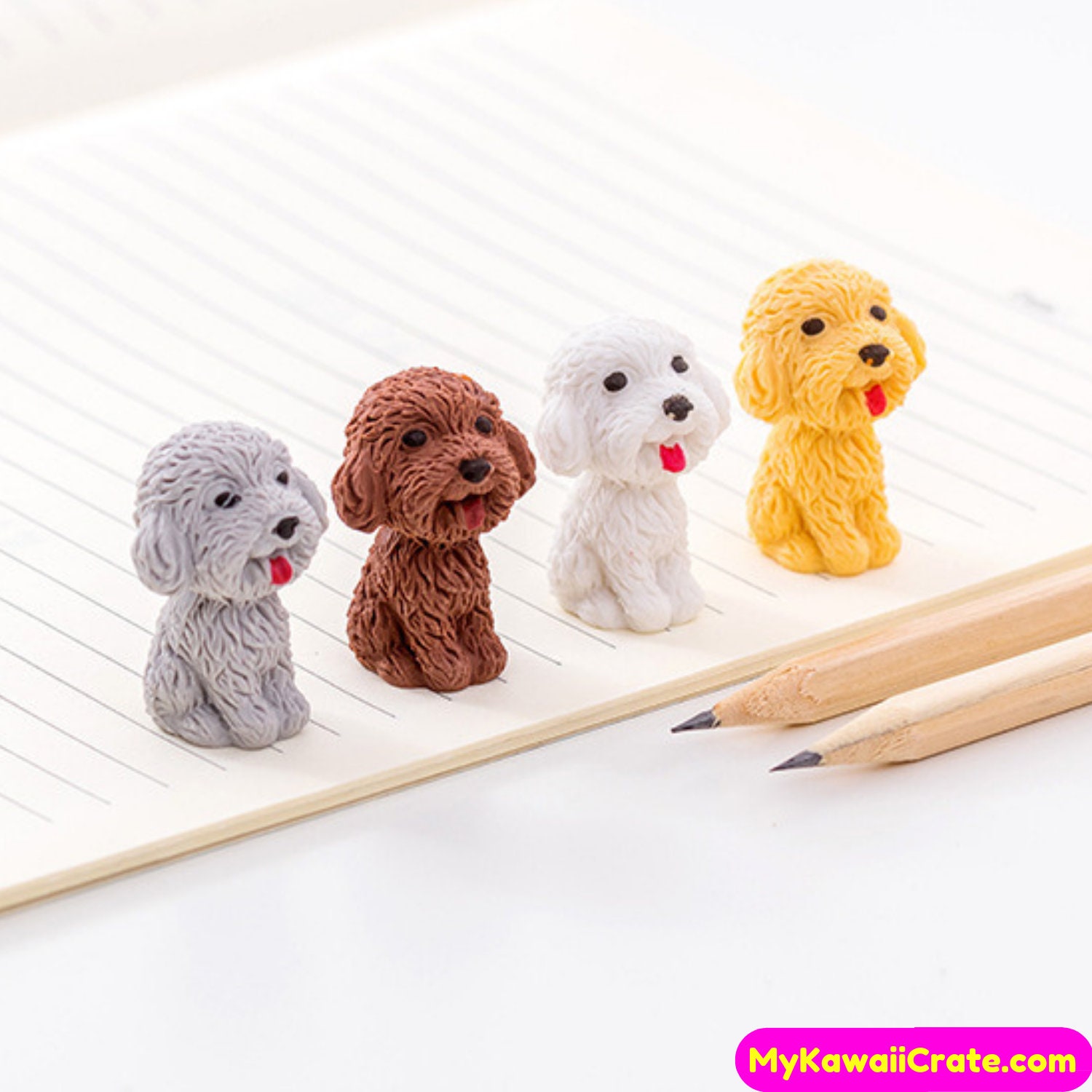 Cute Little Dog Topper Pencil Erasers Cute Kawaii Eraser | Etsy
