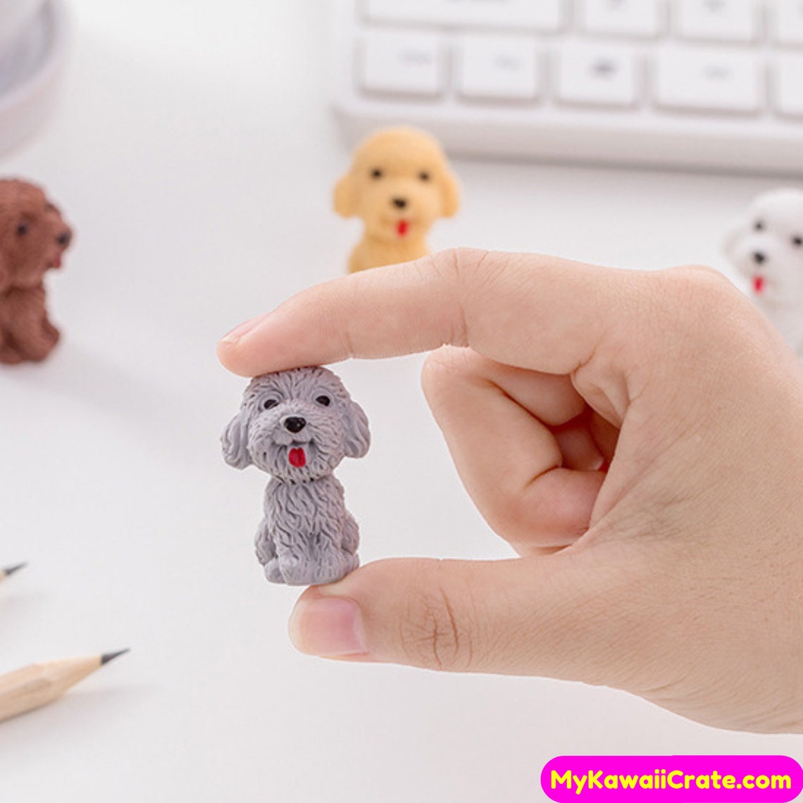 Cute Little Dog Topper Pencil Erasers Cute Kawaii Eraser Etsy