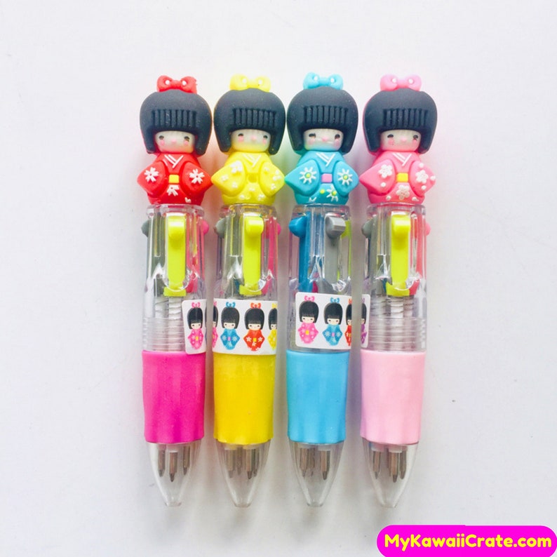 Kawaii Japanese Kimono Girl 4 Colors in 1 Pen Multicolor Etsy