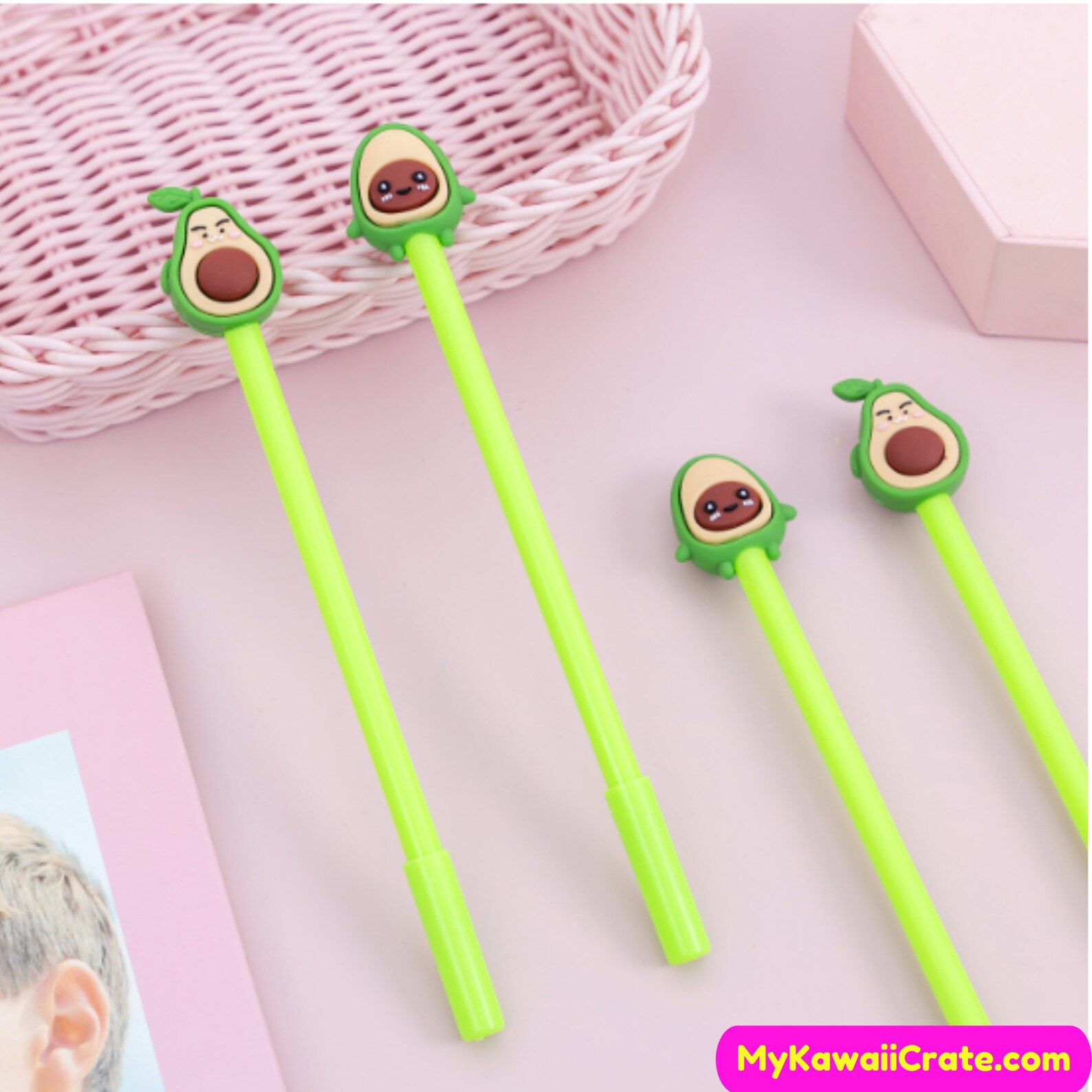 4 Pc Happy Avocado Gel Pens Cute Pens Avocado Pen Bullet Etsy