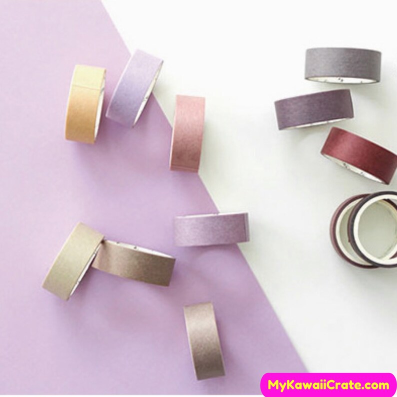 Solid Colors Write On Washi Tape Set 12 Pc Pack Masking Etsy