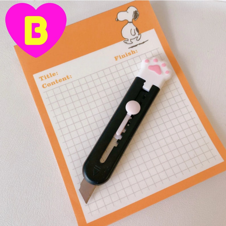 Kawaii Cat Paw Portable Mini Utility Knife Retractable Etsy