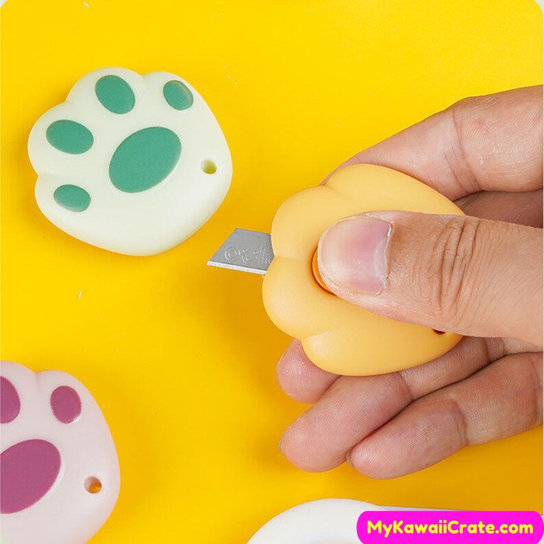 Kawaii Cat Paw Utility Knife Cutter Retractable Cutter Etsy