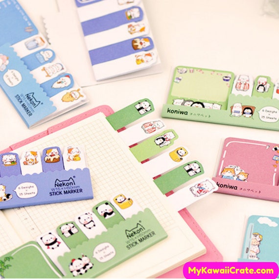Cute Puppy Dogs Novelty Sticky Notes Pad Bookmark Memo Index Tab Page Markers