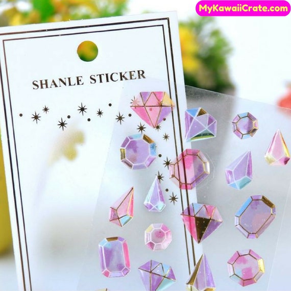 Diamond and Gemstone Stickers, Jewel Stickers, Rhinestone Sticker, MiniatureSweet, Kawaii Resin Crafts, Decoden Cabochons Supplies