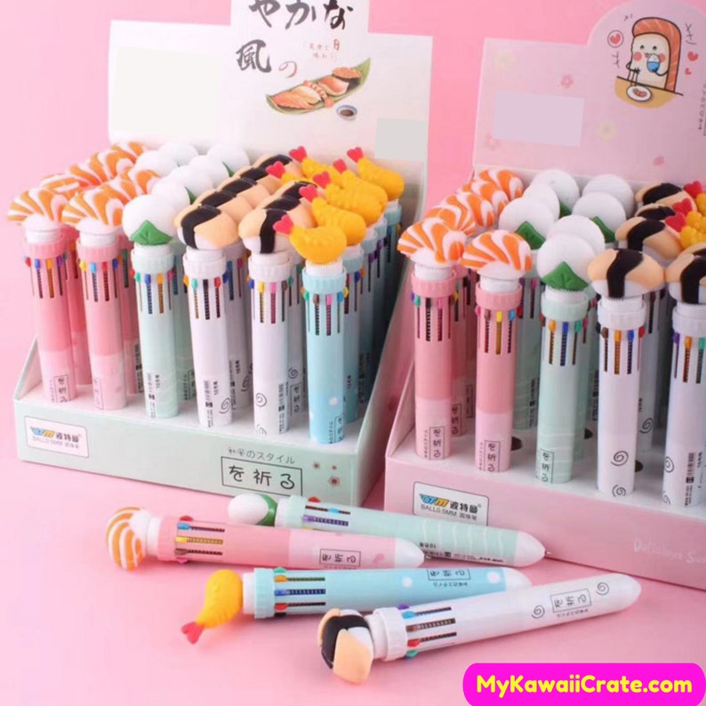Japanese Sushi 10 Colors in 1 Ballpoint Pen Multicolor Pen Etsy