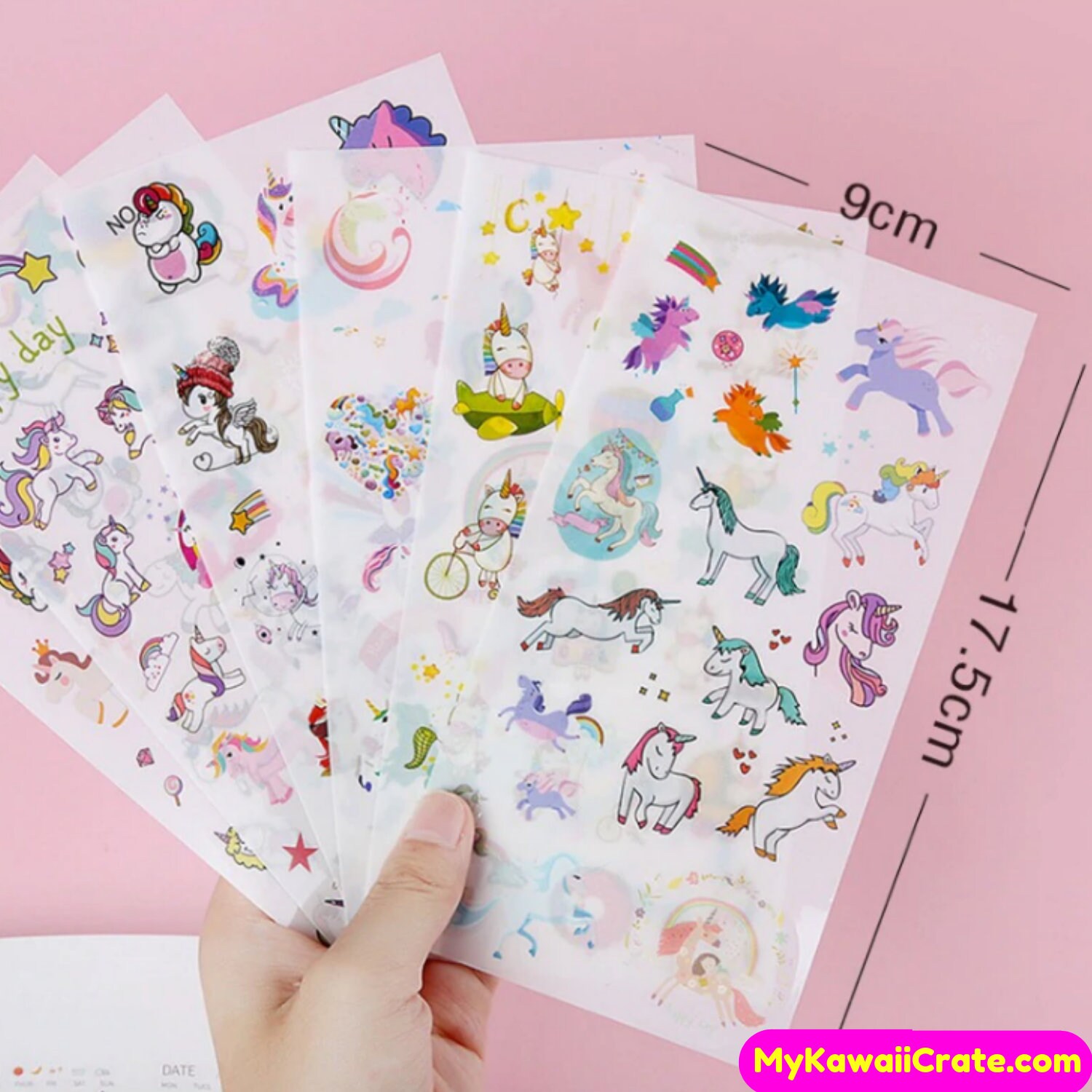 Kawaii Happy Unicorn Stickers 6 Sheets Cute Stickers | Etsy