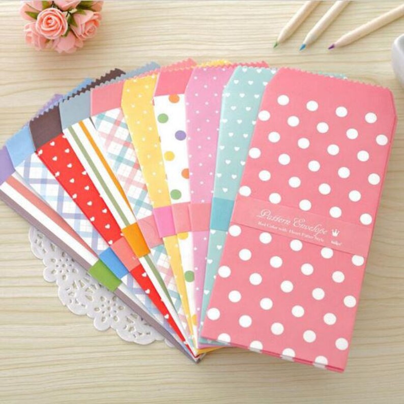 Kawaii Envelopes 10 Piece Set Cute Envelopes Mailing Etsy
