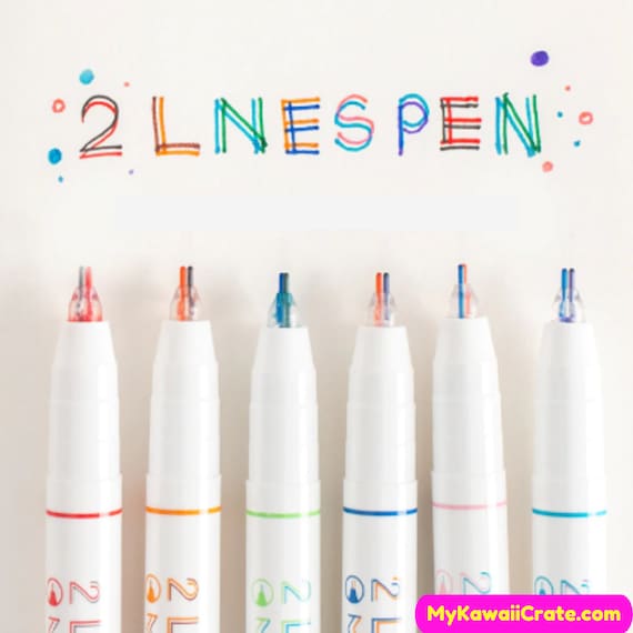 Creative Double Line Dual Color Pens Set Multicolor Pen, School Supplies,  Student School Supplies, Underline Pen, Lettering Planner Pen 