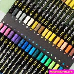 36 Colors Art Marker Acrylic Paint Markers Brush Pen Rock Stone Ceramic  Glas Wood DIY Graffiti Permanent Markers Drawing Supplie