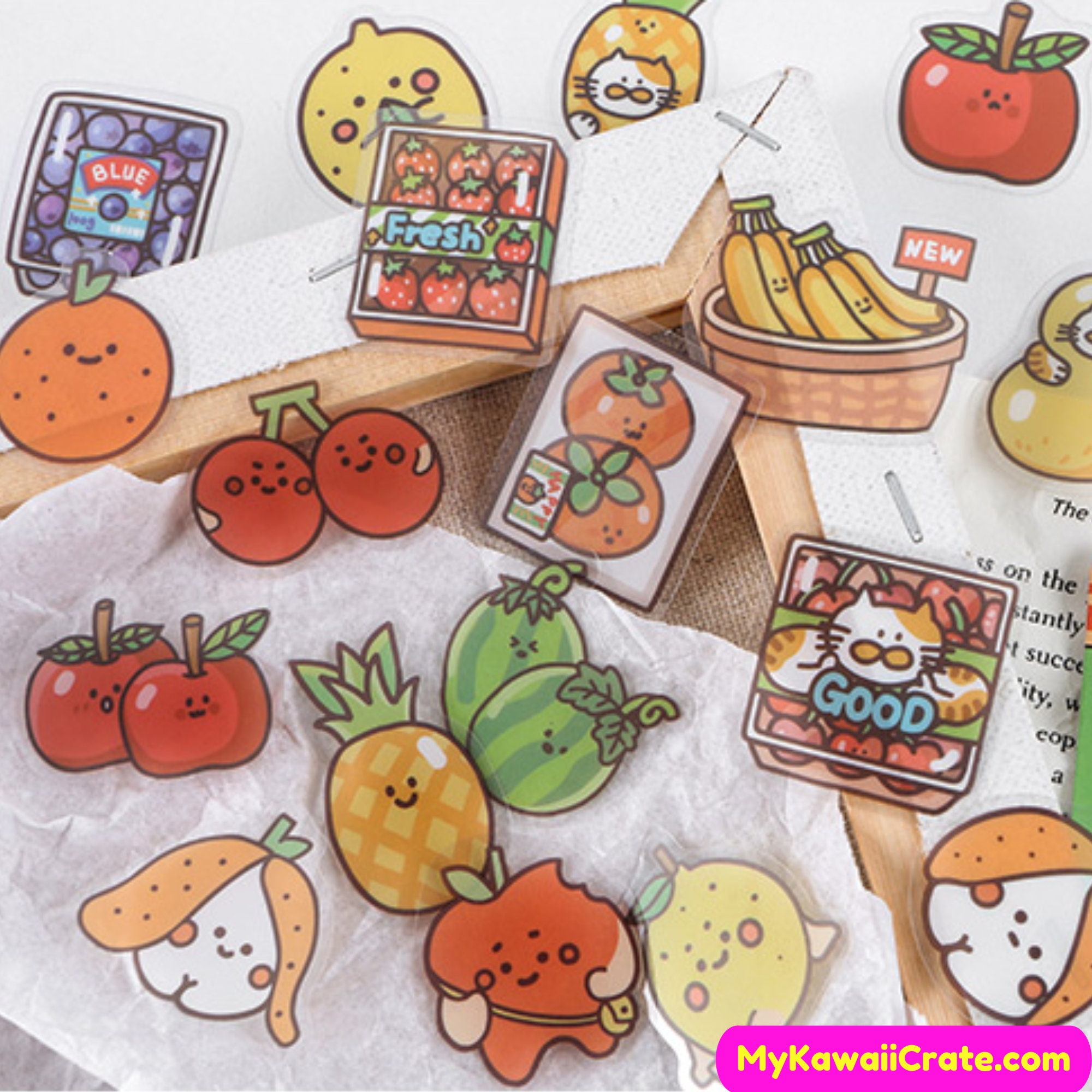 Cute Food Kawaii Stickers  Decorative Illustrations ~ Creative Market