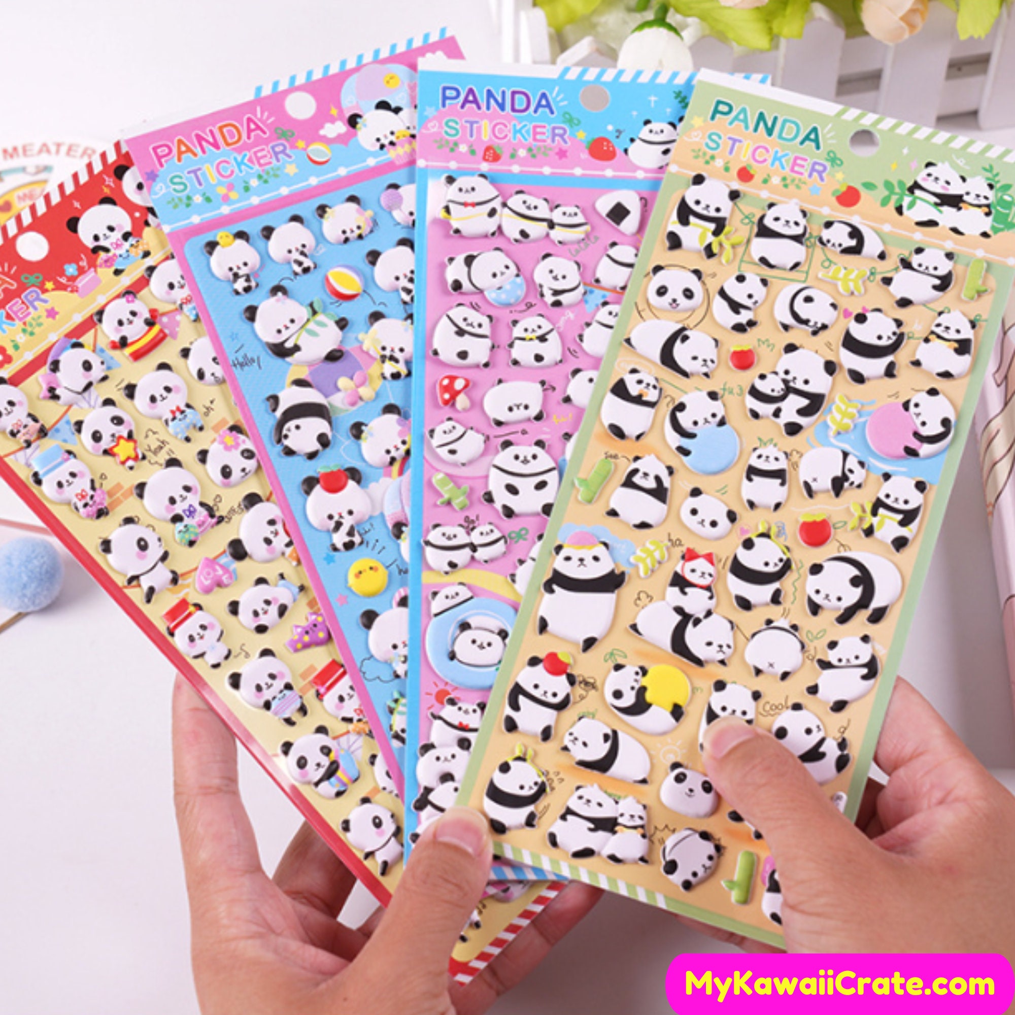 Cutie Sweets Puffy Stickers - Kawaii Panda - Making Life Cuter