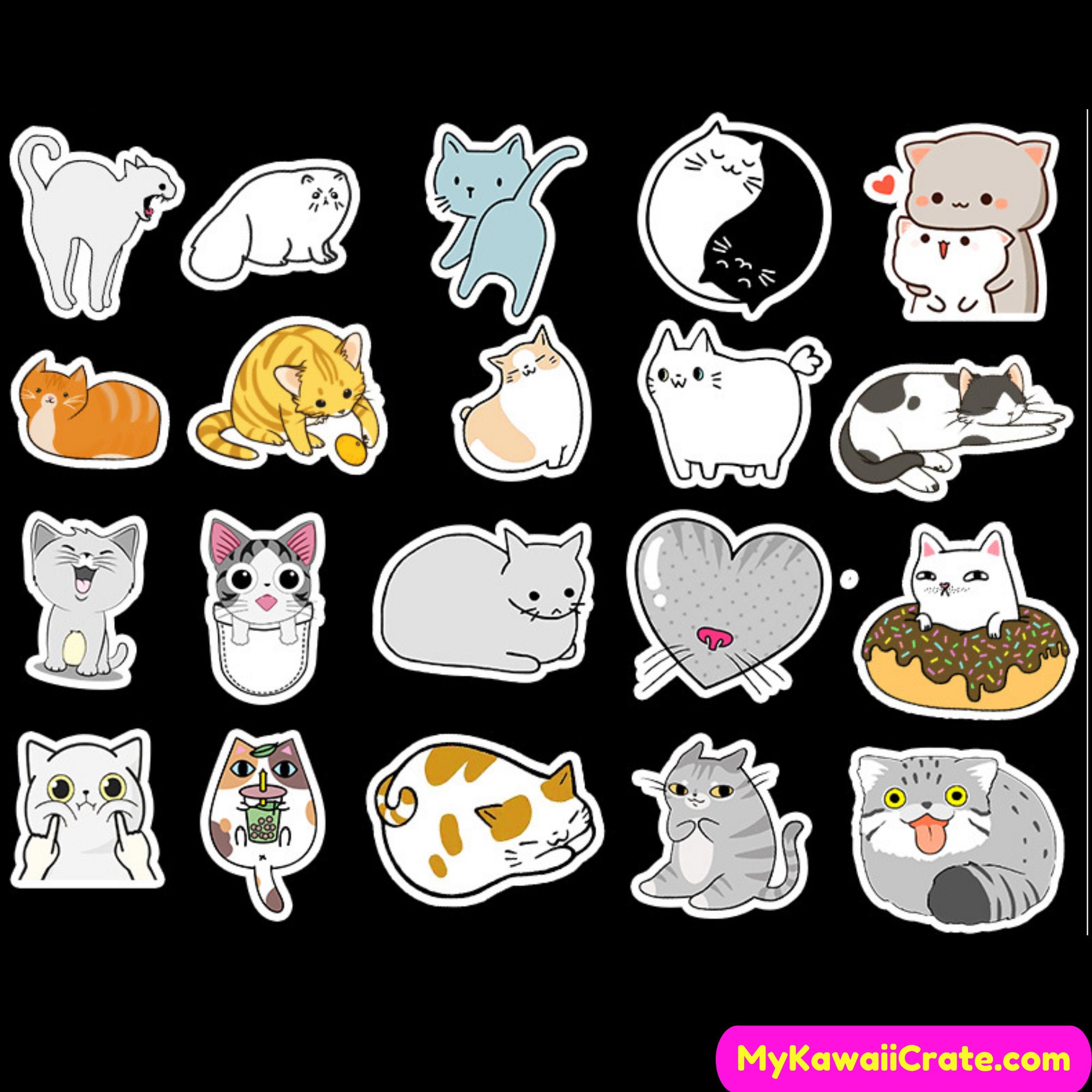 Kawaii Cats Party Decorative Stickers, Cat Stickers – MyKawaiiCrate