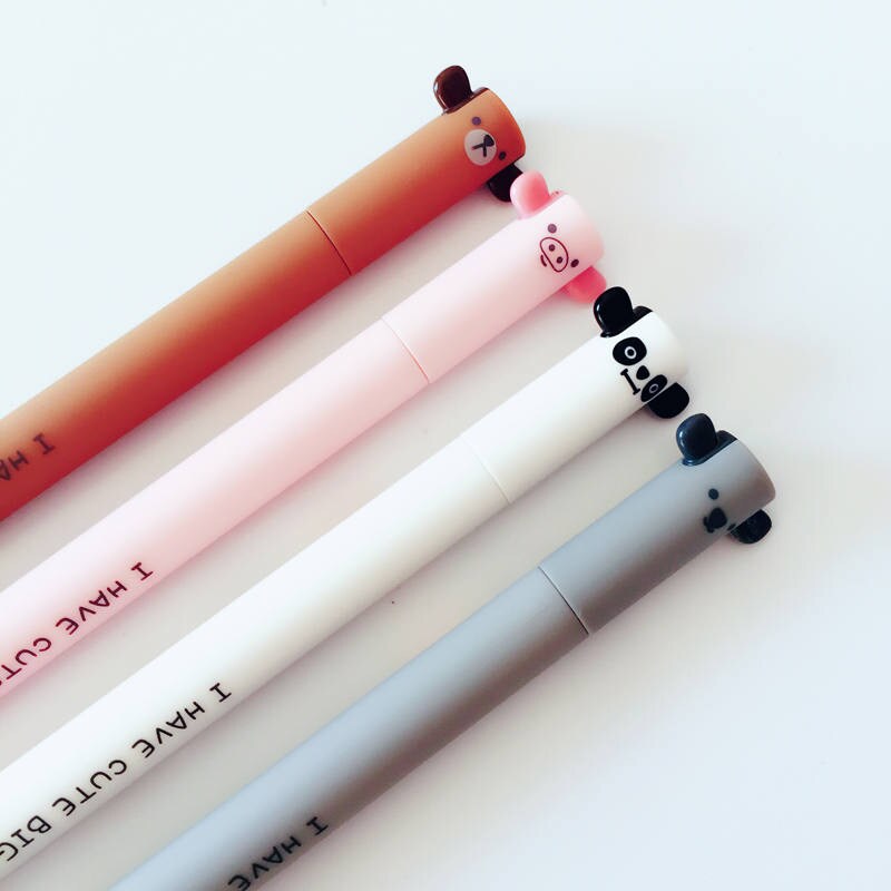 2 Pc Set Cute Big Ears Animals Erasable Gel Pens Kawaii Pen Etsy