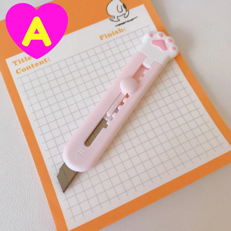 Kawaii Cat Paw Portable Mini Utility Knife Retractable Etsy