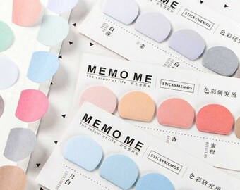 Colorful Round Sticky Tabs ~ Mini Sticky Notes, Page Marker, Bookmark, Highlight Notes, Planner Accessories, Paper DIY, Bullet Journal Notes