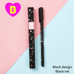 Romantic Japanese Sakura Flower Gel Pen Cute Pen Set, Cherry Blossom Pen, Planner Accessories, Floral Pens, Flower Pens, Japan Stationery 1 Pen BLACK Shaft